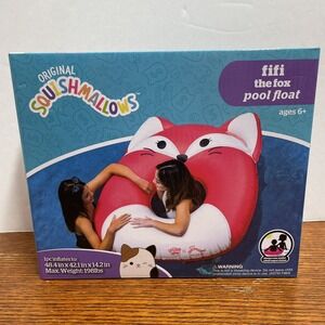 Squishmallows Fifi the Fox Pool Float Inflatable Ages 6+ NWT‎ Summer Fun